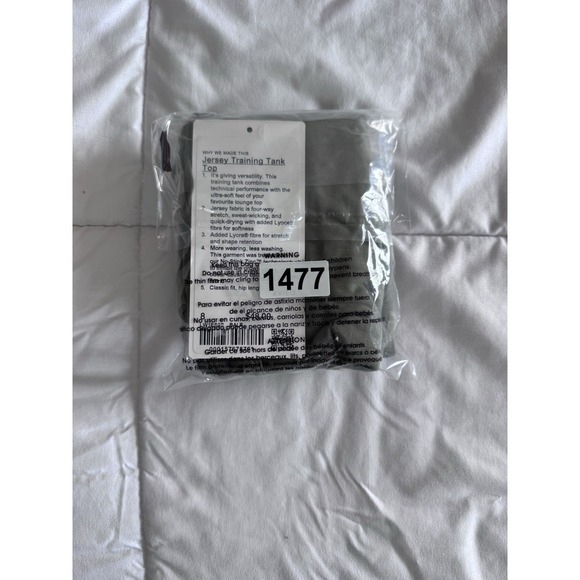 New Lululemon Jersey Training Tank Top Size 8 Waist length Green Bay Leaf NWT - Picture 8 of 8